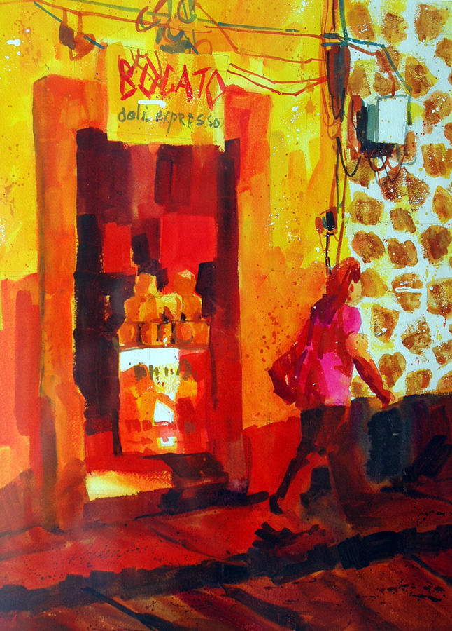 Bocata Cafe Painting by Roger Parent