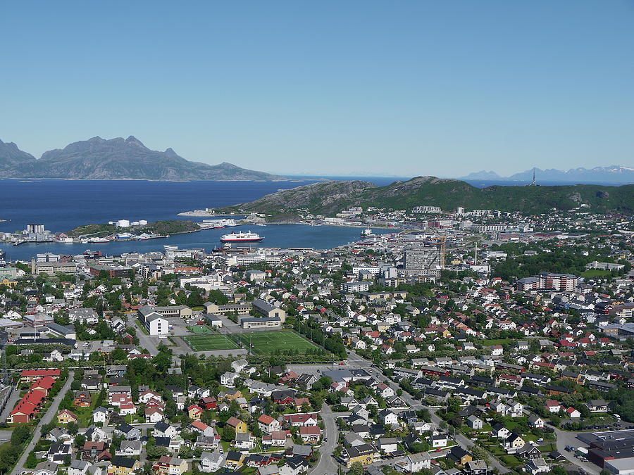 Bodø Airial View, North Norway Photograph by Monica Mostue Bodø Airial View, North Norway Photograph by Monica Mostue