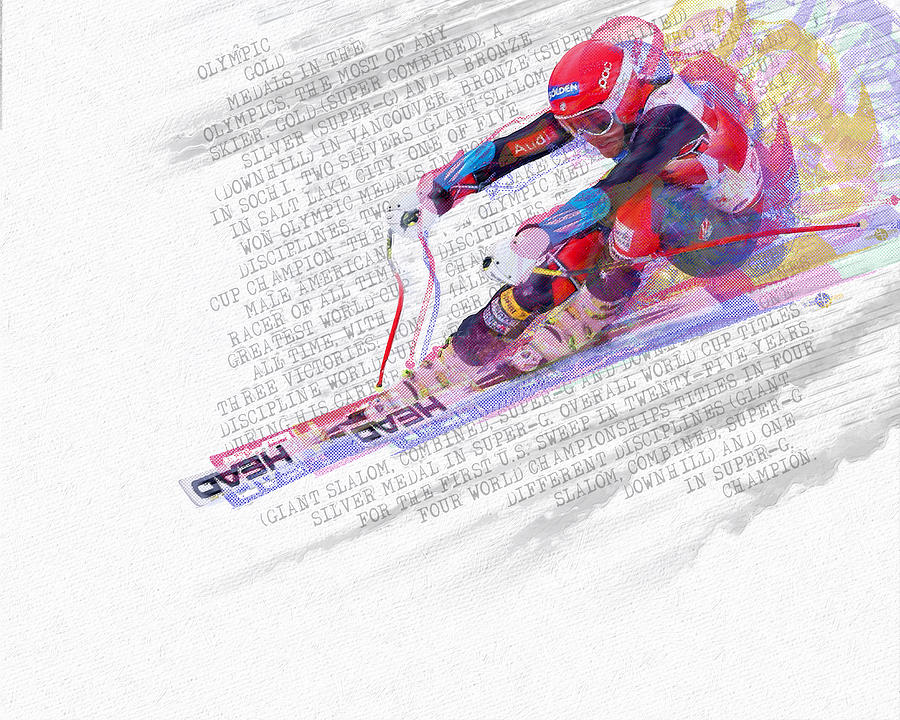 Bode Miller And Statistics Painting by Tony Rubino