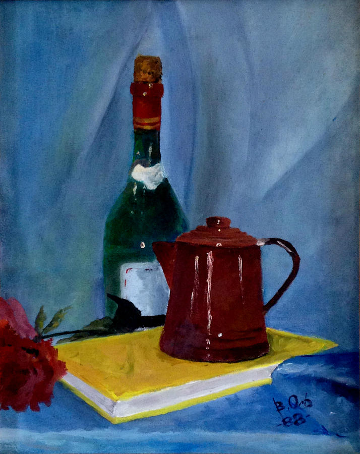 Wine Painting - Bodegon 2 by Barney  Ortiz