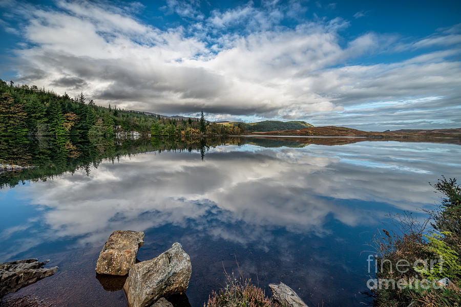 Fall Photograph - Bodgynydd Lake by Adrian Evans