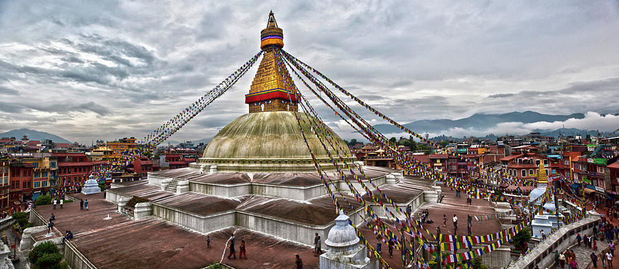 Architecture Photograph - Bodhnath Stupa Kathmandu by Reinhard Goldmann