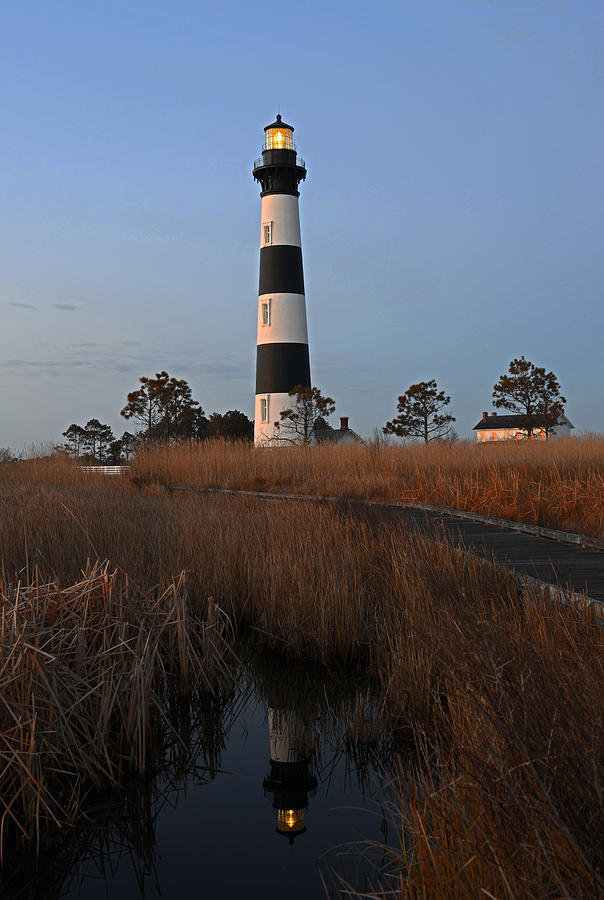 Bodie Island Light Reflection Photograph by Jamie Pattison