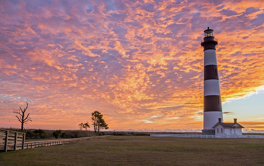 Sunset Photograph - Bodie Island Lighthouse at Sunrise by Photographic Arts And Design Studio