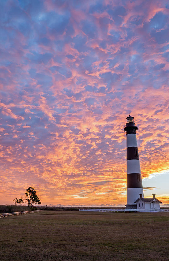 Bodie Island Lighthouse at Sunrise Vetical Photograph by Photographic Arts And Design Studio