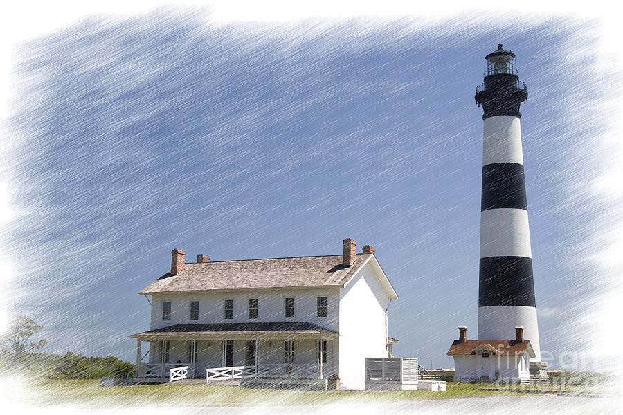 Bodie Island Lighthouse In Chalk Digital Art
