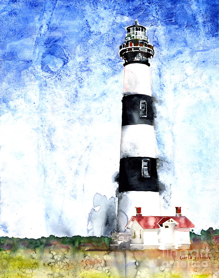 Lighthouse Painting - Bodie Island Lighthouse  NC by Carla Palmer