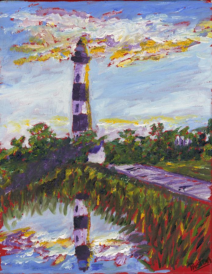 Beach Sunset Painting - Bodie Island Lighthouse by Preston Sandlin