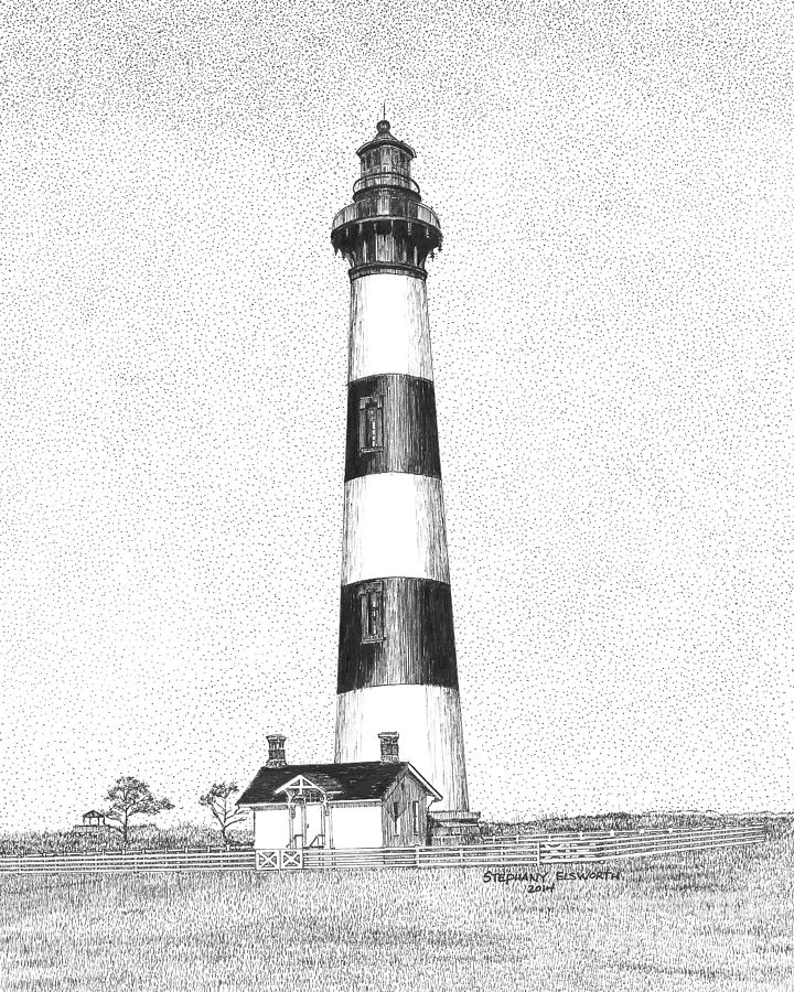 Bodie Island Lighthouse Drawing by Stephany Elsworth