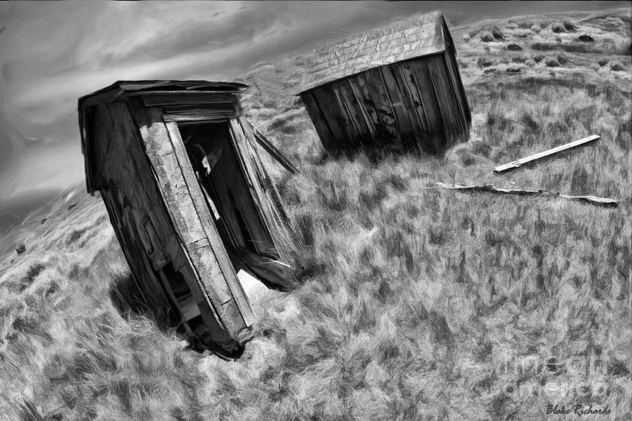 Bodie Leaning Out House Black And White Photograph by Blake Richards