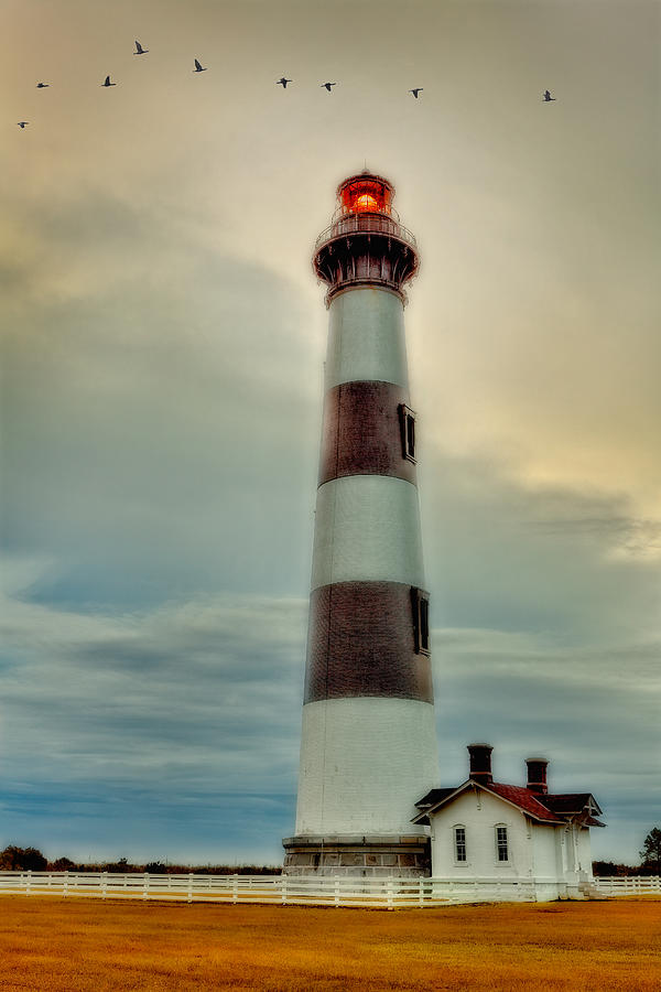 Bodie Lighthouse Outer Banks Abstract Painting Photograph by Dan Carmichael