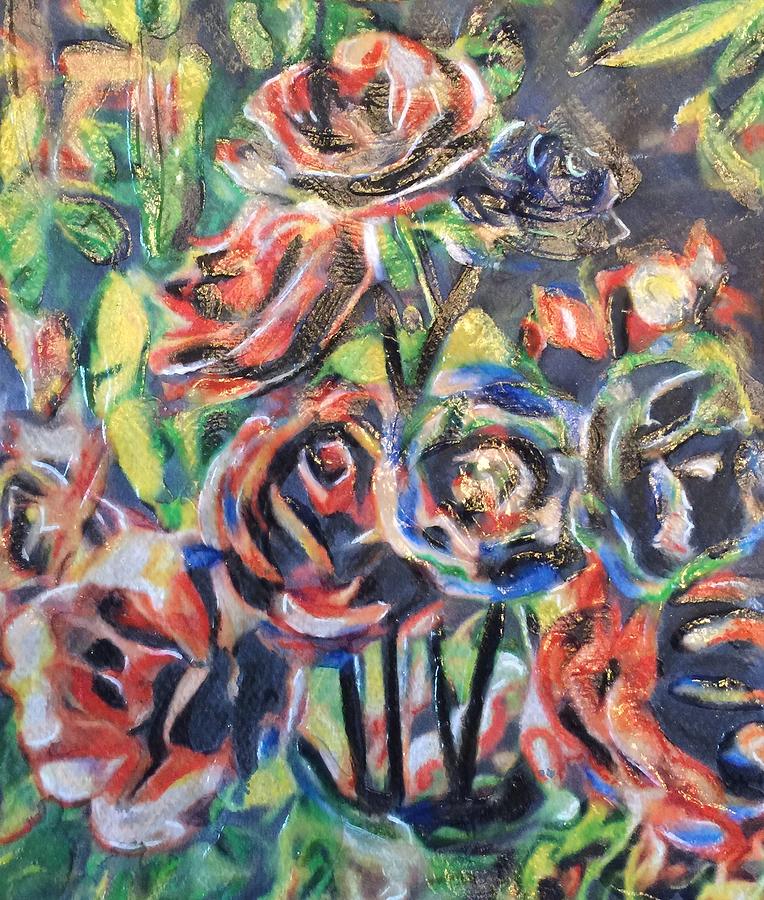 Bodish Roses Painting by Cara Frafjord