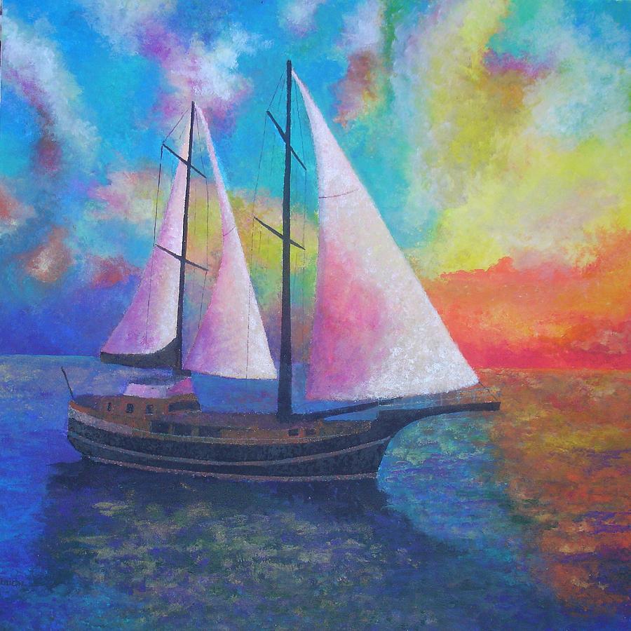 Bodrum Gulet Cruise Painting by Taiche Acrylic Art