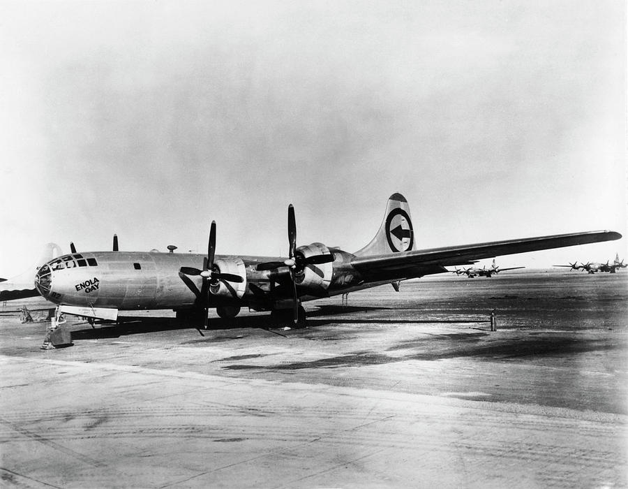Black And White Photograph - Boeing B-29 enola Gay by Us Department Of Energy