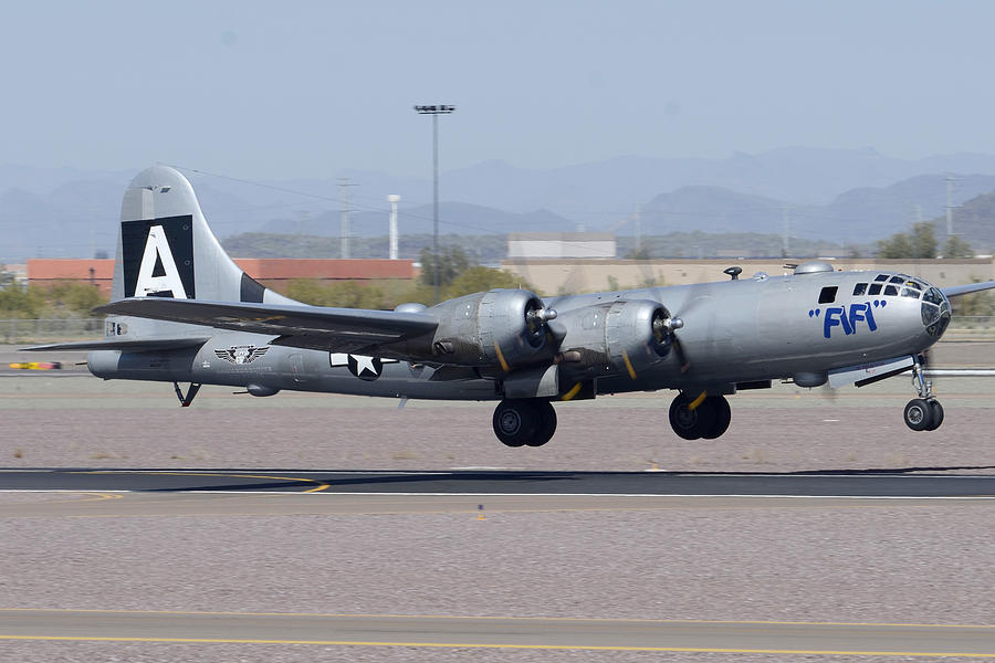 Airplane Photograph - Boeing B-29 Superfortress N529B Fifi Deer Valley Airport March 7 2013 by Brian Lockett