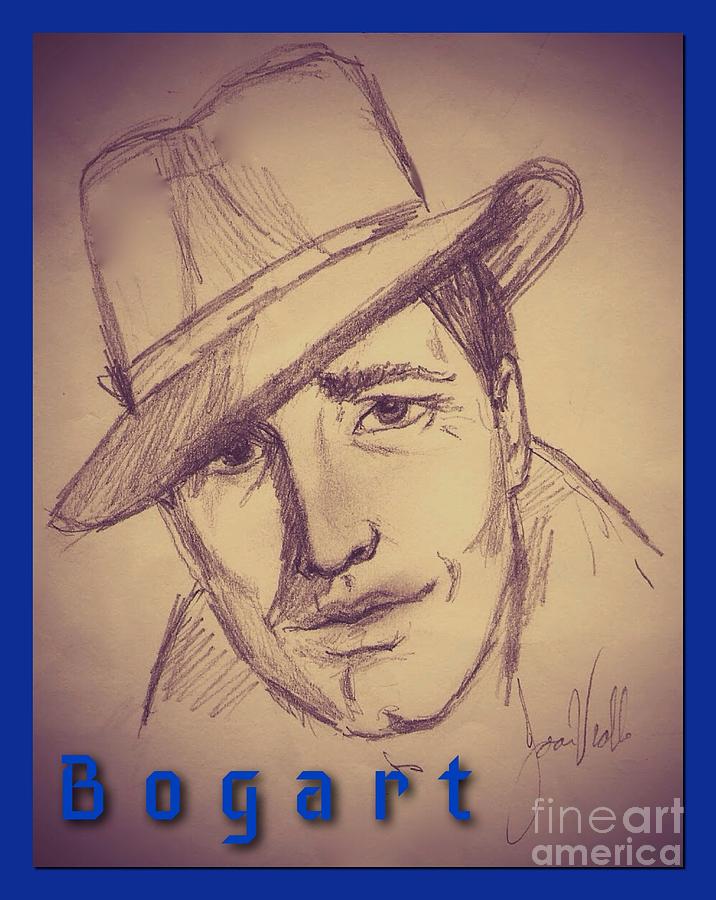 Bogart Drawing by Joan-Violet Stretch