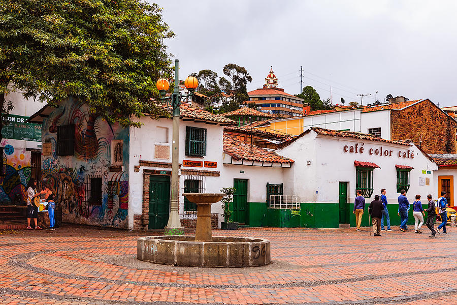 Bogota, Colombia - Tourists on Plaza Chorro de Quevedo Photograph by Devasahayam Chandra Dhas