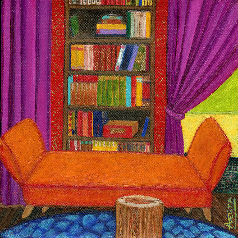 Architecture Painting - Bohemian Library by Adelita Pandini