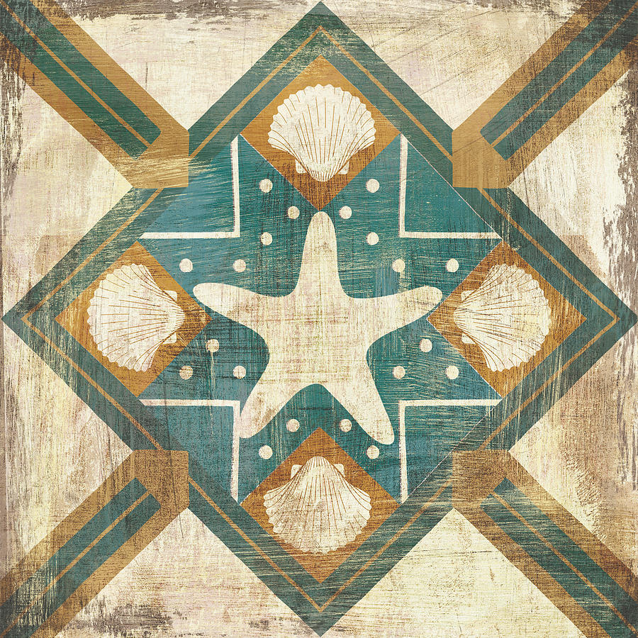 Pattern Painting - Bohemian Sea Tiles Iv by Wild Apple Portfolio