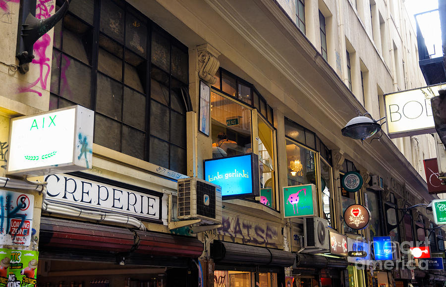 Sign Photograph - Bohemian signs in the atmospheric laneways of Melbourne Australia by David Hill