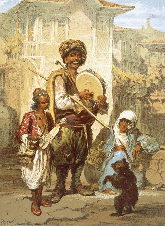 Turkey Drawing - Bohemians, 1865 by Amadeo Preziosi