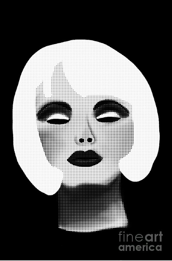 Blonde Beauty Model in Black and White Painting by Barefoot Bodeez Art