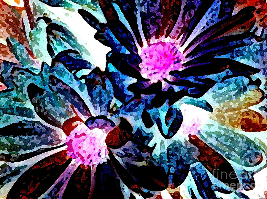 Flower Digital Art - Bold Colourful Flowers Floral by Miss Dawn