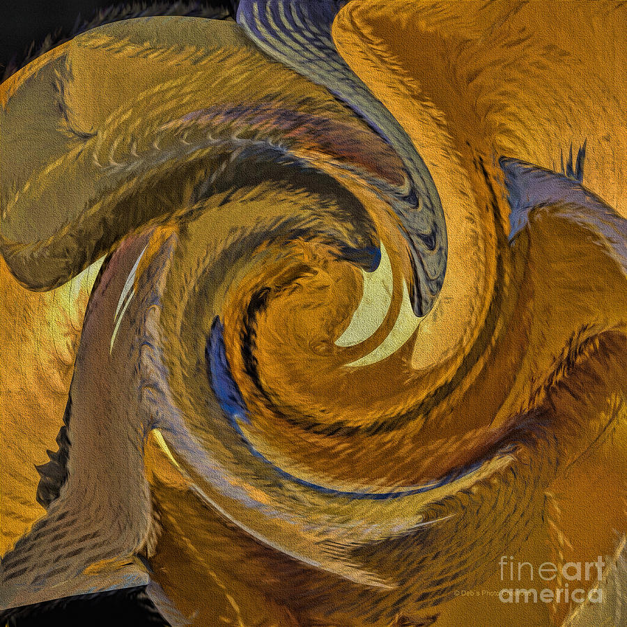 Abstract Painting - Bold Golden Abstract by Deborah Benoit