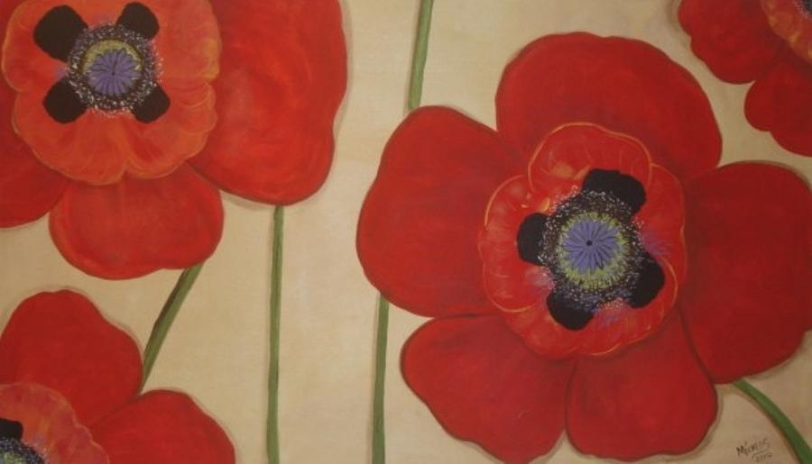 Bold Poppies Painting by Cindy Micklos