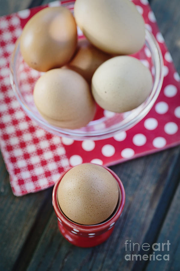 Bread Photograph - Bolied eggs  by Mythja Photography