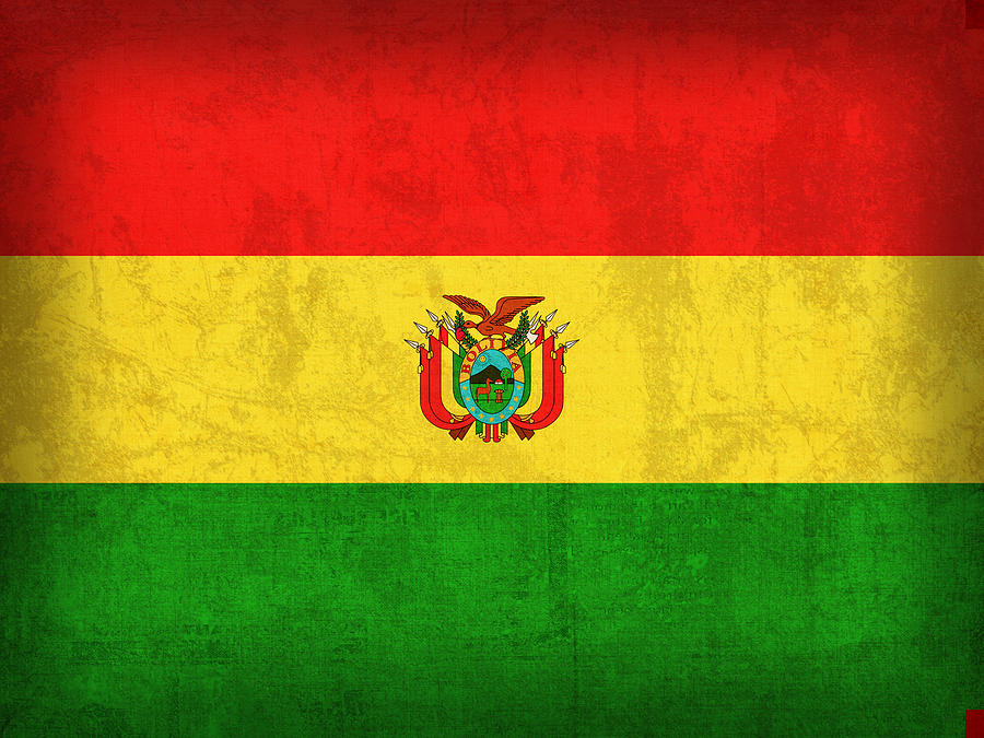 Vintage Mixed Media - Bolivia Flag Vintage Distressed Finish by Design Turnpike