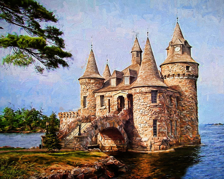 Castle Digital Art - Boldt Castle by David Francey