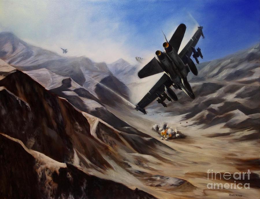 Desert Painting - Bomb Run by Stephen Roberson