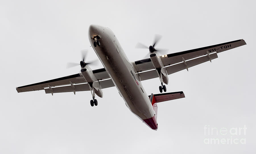 Jet Photograph - Bombardier DHC 8 by Steven Ralser