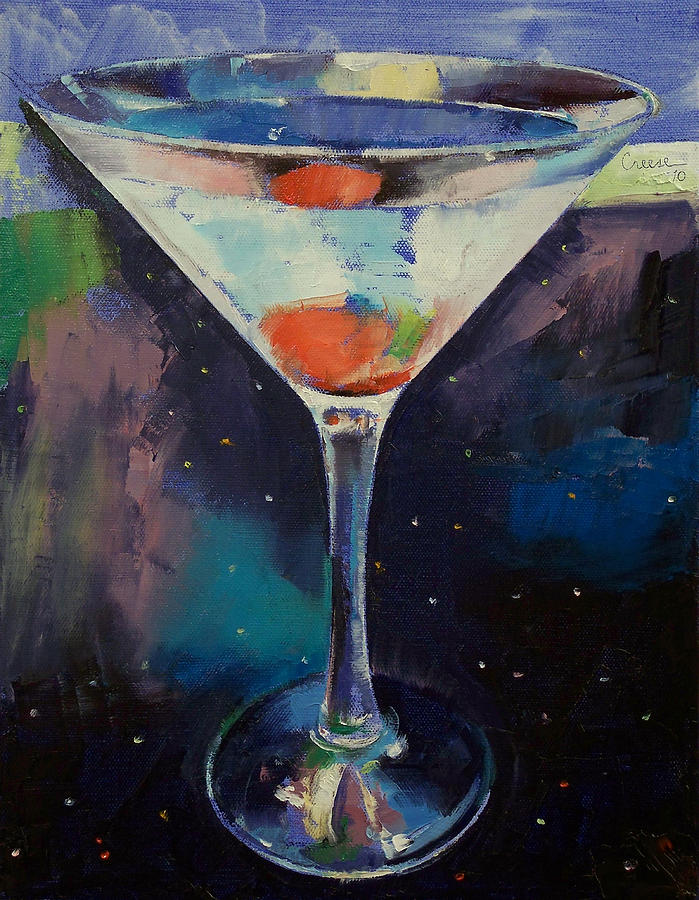 Bombay Sapphire Martini Painting by Michael Creese