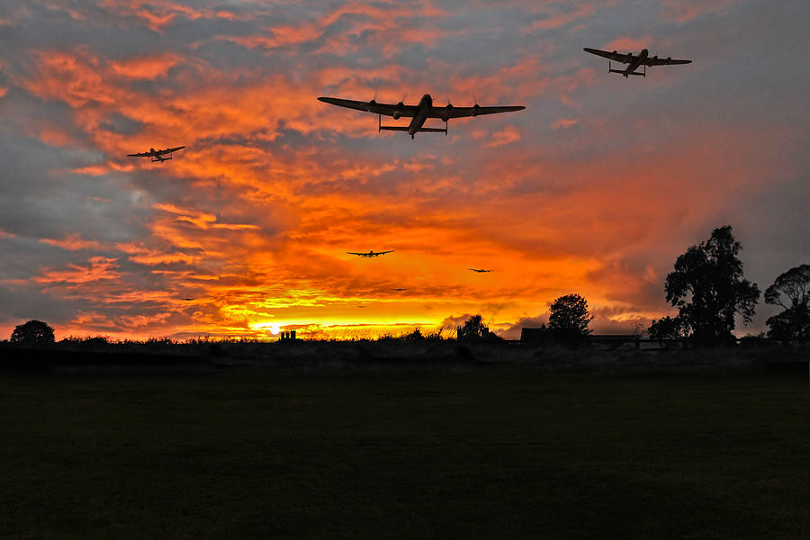 Bomber county - Lincolnshire sunset 1943 Photograph by Gary Eason