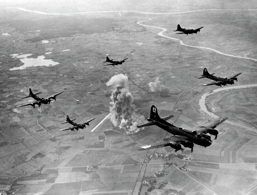 Bombing Focke Wulf Factory Photograph by Underwood Archives