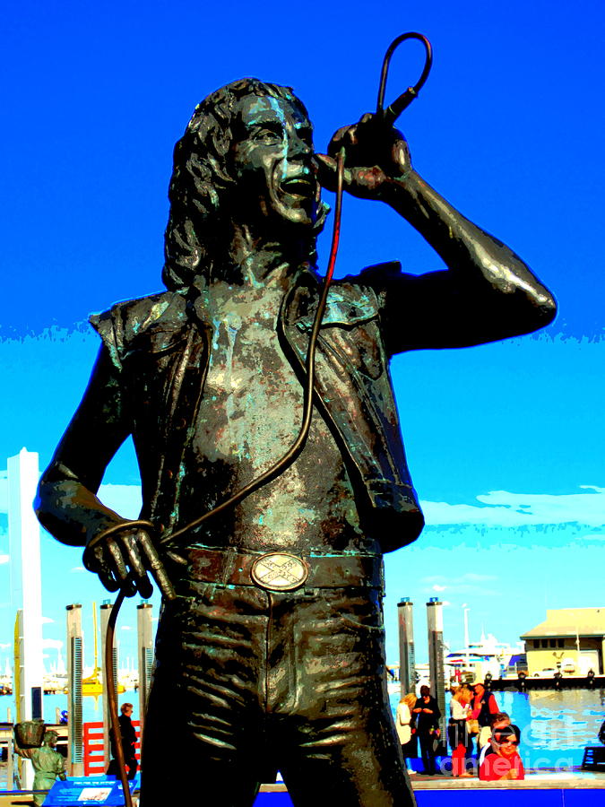 Bon Scott AC DC statue in Fremantle Photograph by Roberto Gagliardi