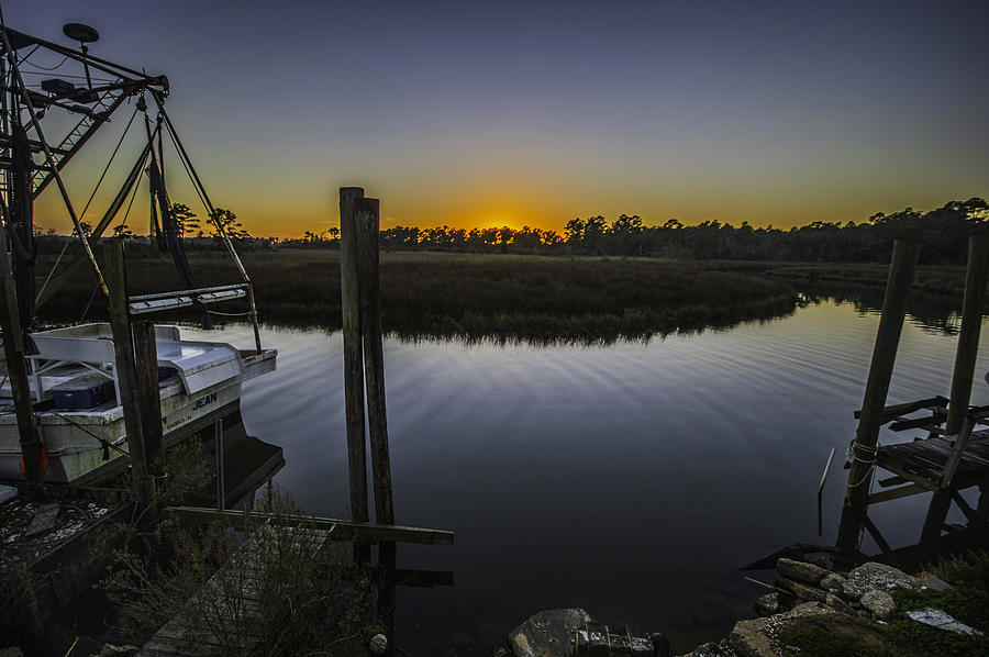 Bon Secour Sunset at Fishery Digital Art by Michael Thomas