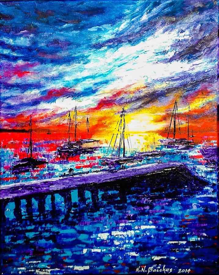 Sunset Painting - Bon Voyage by Naeema Bacchus