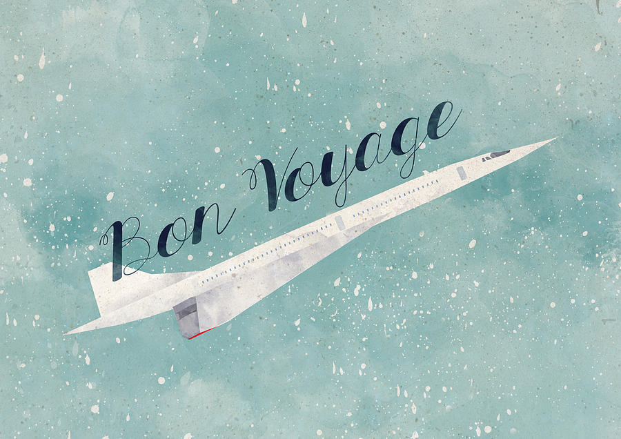 Airplane Digital Art - Bon Voyage by Randoms Print