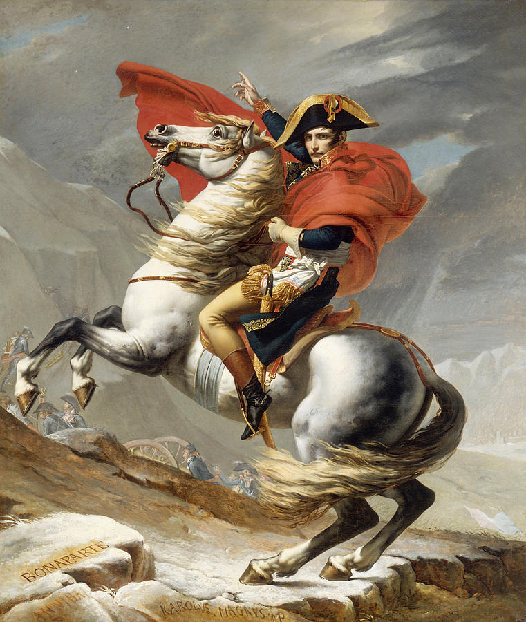 Bonaparte Crossing the Grand Saint-Bernard Pass Painting by Jacques-Louis David
