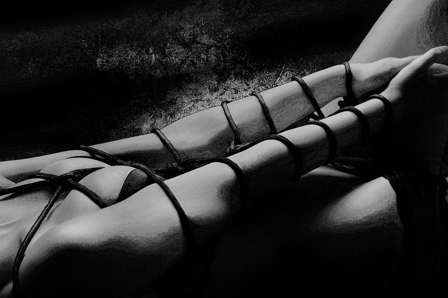 Bondage Shibari Black And White Impressionism Photograph