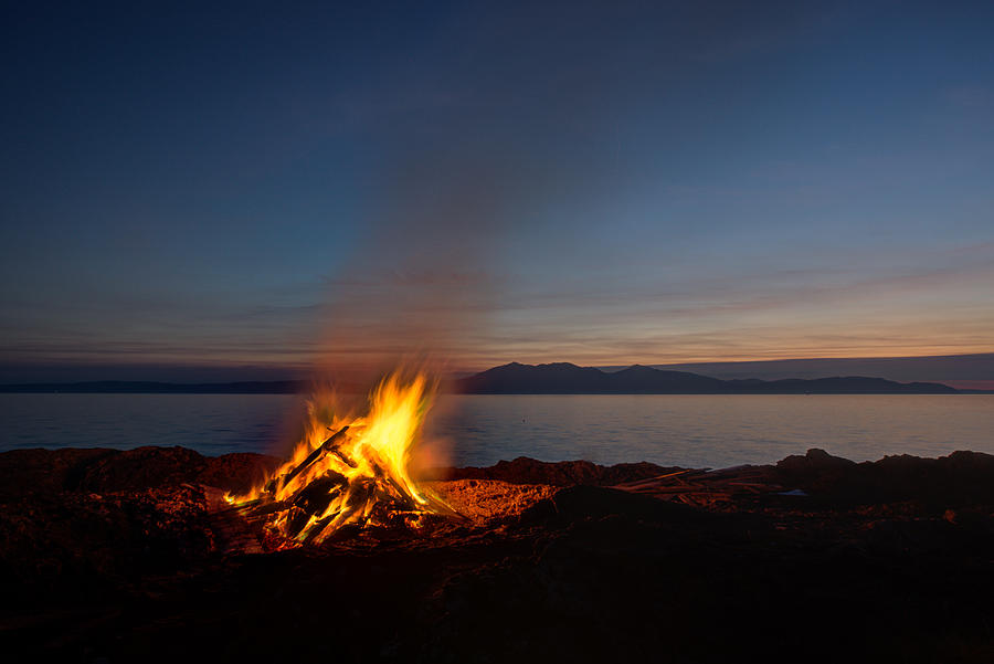 Bonfire Photograph - Bonfire at night by Sam Smith Photography