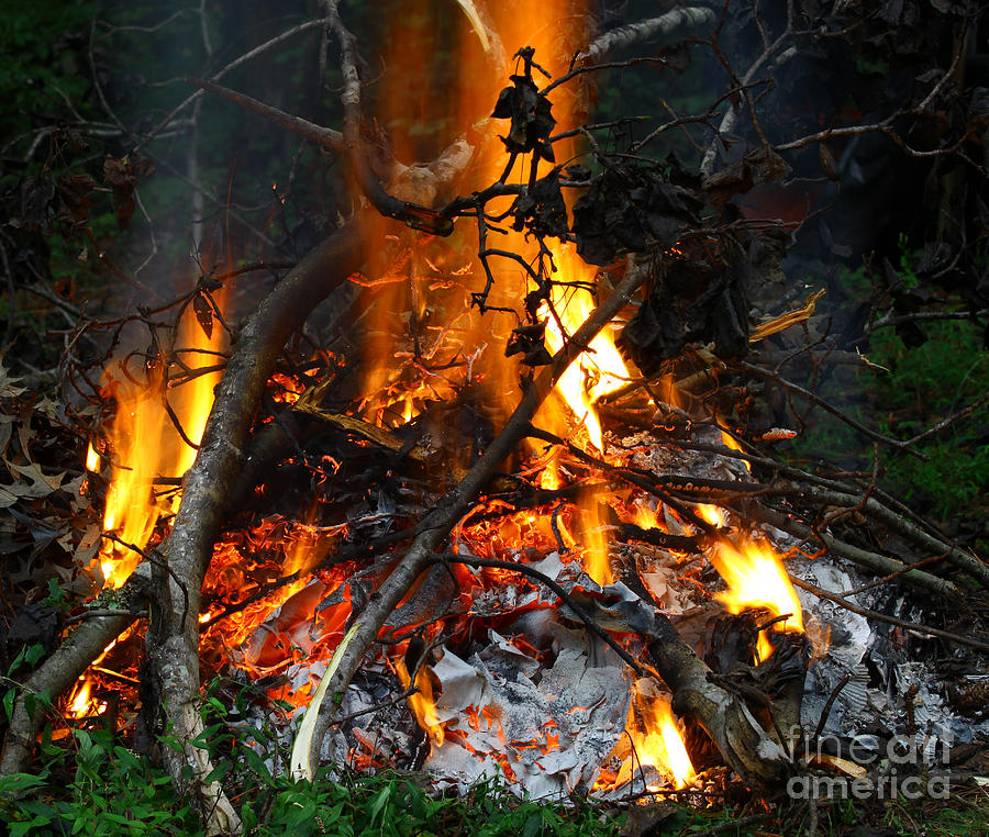 Fire Photograph - Bonfire by Barry  Blackburn