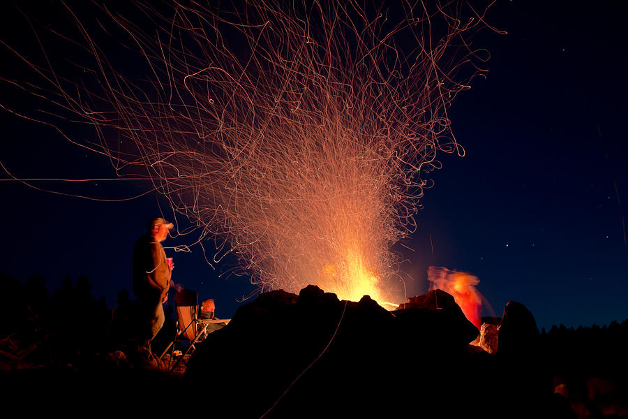 Bonfire Sparklers - Big Horn Mountains - Buffalo Wyoming Photograph by Diane Mintle