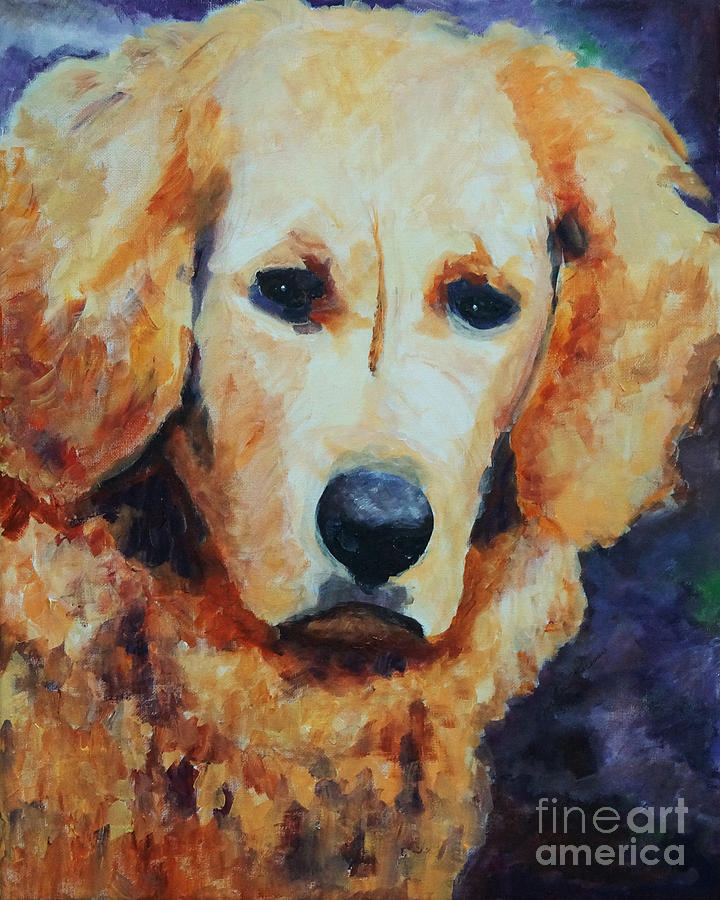 Dog Painting - Bongo at One by Frankie Picasso