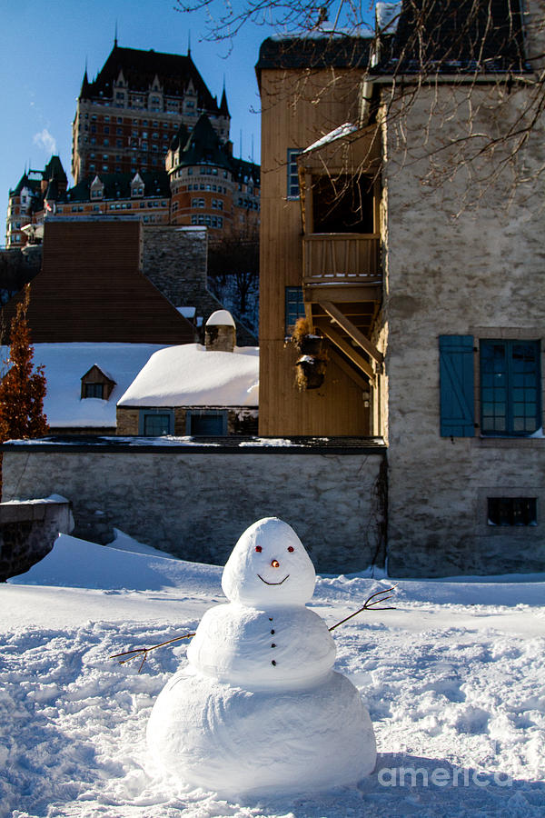 Bonhomme de Neige Snowman in Quebec City Canada Photograph by Dawna Moore Photography