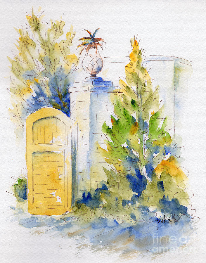 Bonnet House Garden Gate Painting by Pat Katz
