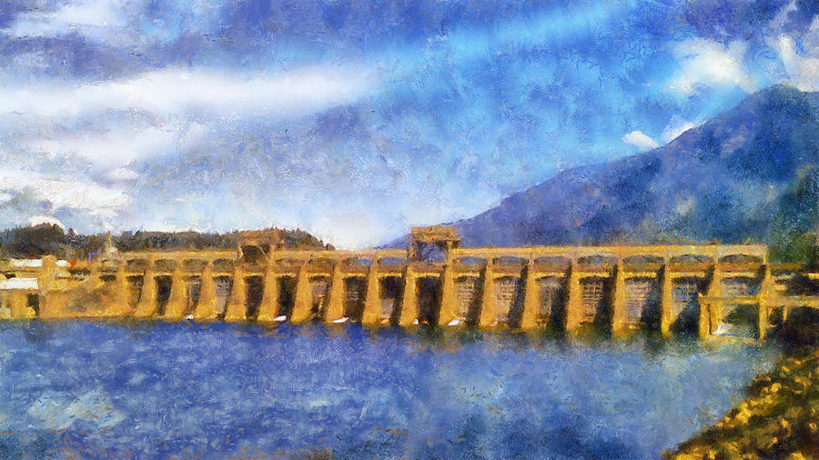 Bonneville Dam Digital Art by Kaylee Mason